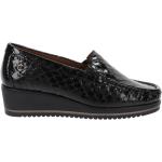 Svarta Sneakers med kilklack med Slip-on i Läder för Damer 