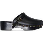 Sommar Svarta Slip in-sandaler med nitar från Ancient Greek Sandals på rea i storlek 38 med Slip-on med rundad tå i Kalvskinn för Damer 