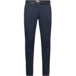 Classic Stretch Chino W?. Belt Bottoms Trousers Chinos Navy Lindbergh