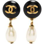 Hållbara Svarta Clips örhängen från Chanel i Guldplätering för Damer 
