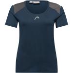 Marinblåa Kortärmade Tränings t-shirts från Head Club i Storlek XS för Damer 