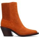 Mörkbruna Ankle-boots från Coach med spetsig tå med Klackhöjd 7cm till 9cm i Mocka för Damer 