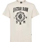 Beige Kortärmade Kortärmade T-shirts från G-Star Raw i Storlek S 