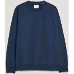 Ekologiska Marinblåa Sweatshirts från Colorful Standard i Storlek M med Rund ringning för Herrar 