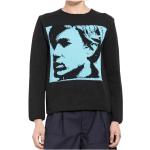 Comme des Garçons Svart stickad tröja med Andy Warhol Jacquard Blue, Herr