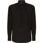 Svarta Långärmade skjortor från Dolce & Gabbana med Button down i Bomull för Herrar 