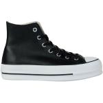 Svarta Platå sneakers från Converse Chuck Taylor Leather på rea med Snörning i Läder för Damer 