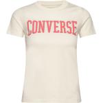 Krämfärgade Kortärmade Tränings t-shirts från Converse i Storlek XS 