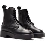 Svarta Ankle-boots på rea med Snörning med Klackhöjd över 9cm i Läder för Damer 
