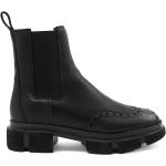 Svarta Ankle-boots från Copenhagen Studios på rea med Blockklack med Snörning i Läder för Damer 