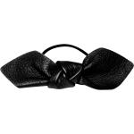 Corinne - Leather Bow Big Hair Tie - Svart