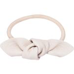 Corinne - Leather Bow Small Hair Tie - Vit
