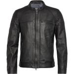 Costner Zipped Leather Jacket Läderjacka Skinnjacka Black Jofama