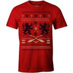 Melerade Röda Jul Harry Potter Gryffindor T-shirts i Storlek L för Herrar 