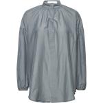 Cotton Silk Poem Shirt Tops Blouses Long-sleeved Grey Cathrine Hammel