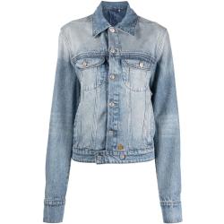 Courrèges Vintage-inspirerad jeansjacka med bältesdetalj Blue, Dam