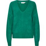 Gröna Ribbstickade tröjor från Cream på rea i Storlek L med V-ringning i Alpacka för Damer 