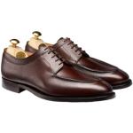 Mörkbruna Derby-skor i storlek 45,5 med rundad tå för Breda fötter i Kalvskinn för Herrar 