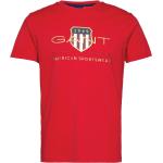 Röda Kortärmade Kortärmade T-shirts från Gant Shield i Storlek S 