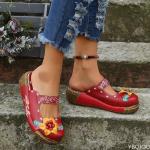 Sommar Svarta Sandaletter med kilklack Halksäkra i PVC för Damer 