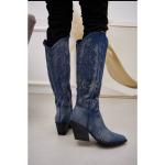 Blåa Cowboy-boots i storlek 39 i Denim för Damer 