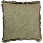 Day Quilted Velvet Cushion Fringes Home Textiles Cushions & Blankets Cushion Covers Green DAY Home