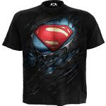 Svarta Superman T-shirts stora storlekar från DC Comics i Storlek 3 XL i Bomull för Herrar 