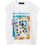 Sommar Vita Kortärmade Kortärmade T-shirts från Desigual på rea i Bomull för Damer 