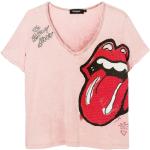 Rosa Rolling Stones Band t-shirts med strass från Desigual i Bomull för Damer 