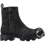 Svarta Ankle-boots från Diesel med Dragkedja med rundad tå i Läder för Herrar 