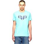 Blåa Kortärmade Kortärmade T-shirts från Diesel på rea i Storlek L i Jerseytyg för Herrar 