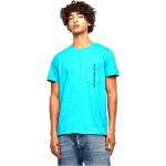 Blåa Kortärmade Kortärmade T-shirts från Diesel på rea i Storlek XL i Jerseytyg för Herrar 