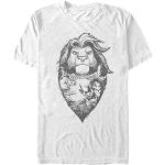 Hållbara Ekologiska Vita Kortärmade Lejonkungen Kortärmade T-shirts i Storlek XXL för Herrar 