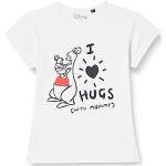 Disney "Winnie The Pooh - I Love Hugs with Mummy" BODWINITS008 T-shirt för barn, vit, storlek 12 år, Vitt och blått, 12 �r