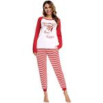 Randiga Röda Jul Pyjamasbyxor i Storlek S för Damer 