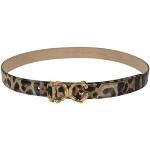 Leopard-mönstrade Bruna Läderbälten från Dolce & Gabbana med L90 i Kalvskinn för Damer 