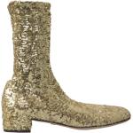 Gula Ankle-boots med paljetter från Dolce & Gabbana på rea i Läder för Damer 