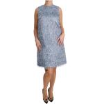 Eleganta Ljusblåa Stickade klänningar med fransar från Dolce & Gabbana på rea i Siden för Damer 