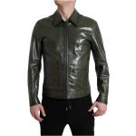 Dolce & Gabbana Leather Jackets Green, Herr