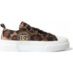 Casual Leopard-mönstrade Bruna Canvas sneakers från Dolce & Gabbana på rea i Canvas för Herrar 