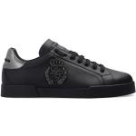 Svarta Skinnsneakers från Dolce & Gabbana med Snörning i Kalvskinn för Herrar 