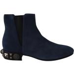 Blåa Ankle-boots med nitar från Dolce & Gabbana på rea i Mocka för Damer 