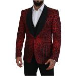 Leopard-mönstrade Röda Tredelade kostymer från Dolce & Gabbana på rea för Herrar 