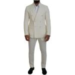 Formella Off white Slim fit kostymer från Dolce & Gabbana på rea i Siden för Herrar 