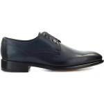 Blåa Derby-skor från Doucal's på rea med Snörning med spetsig tå i Läder för Herrar 