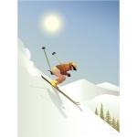 Downhill Skiing - Poster Patterned Vissevasse