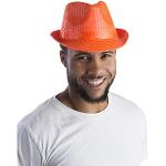 Orange Festliga Fedora hattar med paljetter för Herrar 
