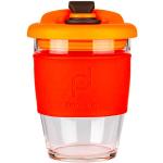DrinkPod återanvändbar BPA-fri 340 ml 32 ml kaffemugg/resemugg av glas – VOLCANO, röd