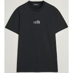 Svarta Kortärmade Kortärmade T-shirts från DSQUARED2 Icon i Storlek S med Rund ringning i Bomull för Herrar 