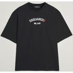 Svarta Kortärmade Kortärmade T-shirts från DSQUARED2 i Storlek M med Rund ringning i Bomull för Herrar 
